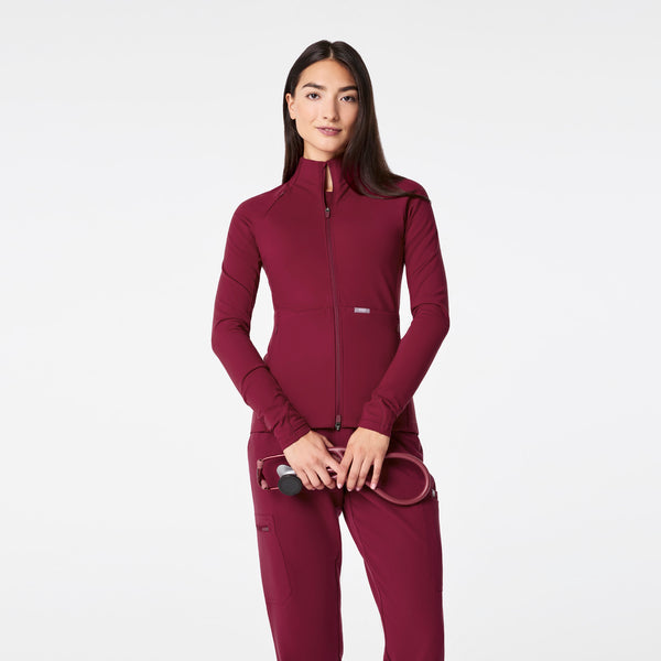 Women's Deep Cranberry ContourKnit Scrub Jacket