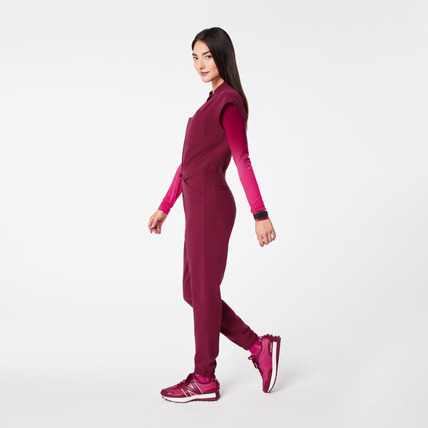 women's Deep Cranberry Rafaela Cargo - ScrubJumpsuit™