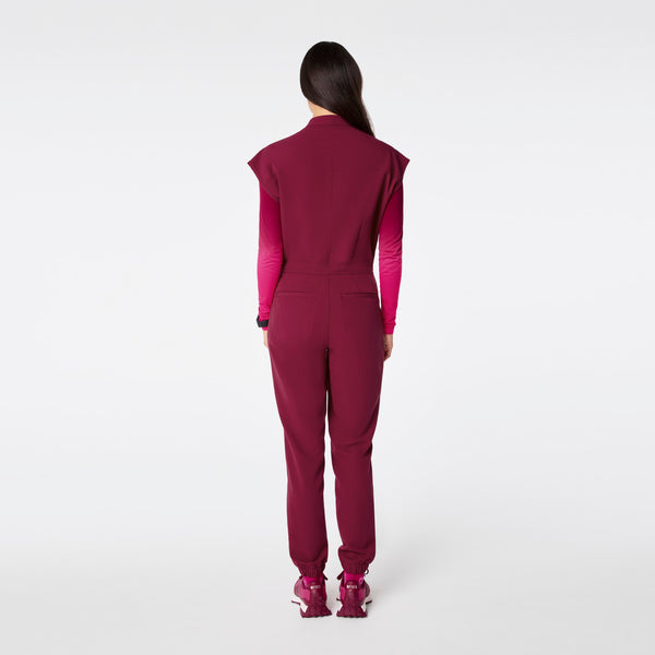 women's Deep Cranberry Rafaela Cargo - ScrubJumpsuit™