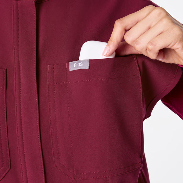 women's Deep Cranberry Rafaela Cargo - Petite ScrubJumpsuit™