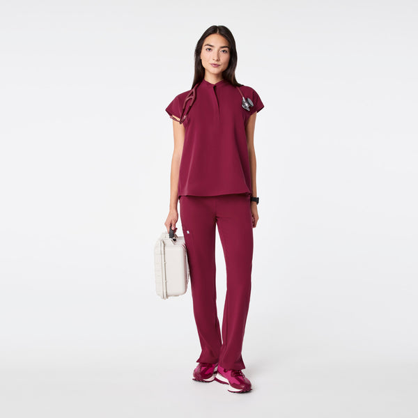 women's Deep Cranberry Rafaela - Oversized Scrub Top™