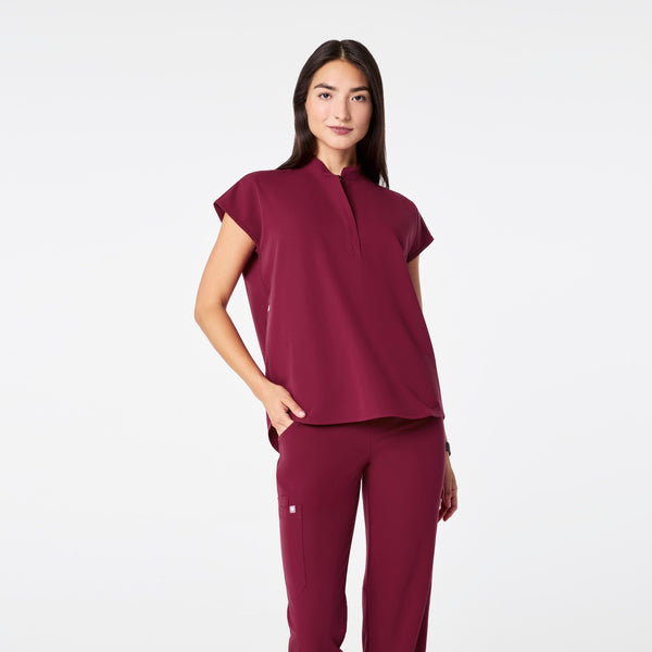 women's Deep Cranberry Rafaela - Oversized Scrub Top™