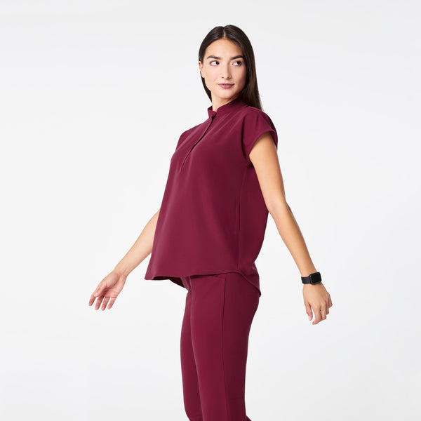 women's Deep Cranberry Rafaela - Oversized Scrub Top™