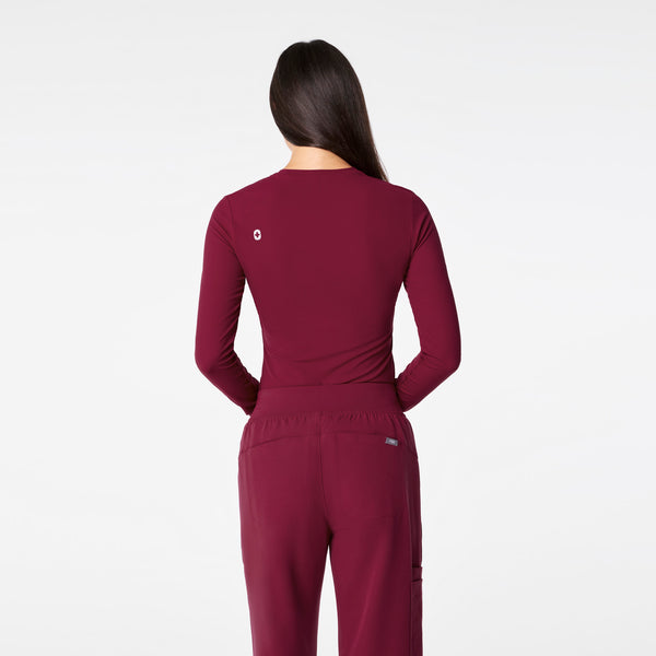 women's Deep Cranberry Ribbed - Longsleeve Underscrub