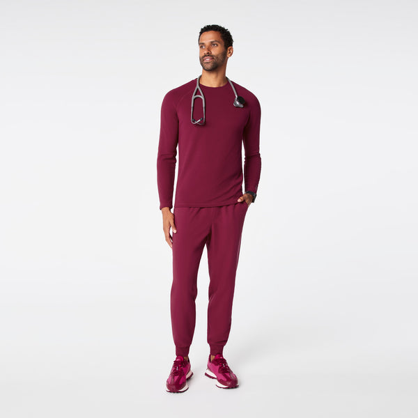 men's Deep Cranberry Waffle - Longsleeve Underscrub