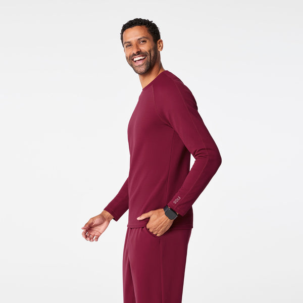men's Deep Cranberry Waffle - Longsleeve Underscrub