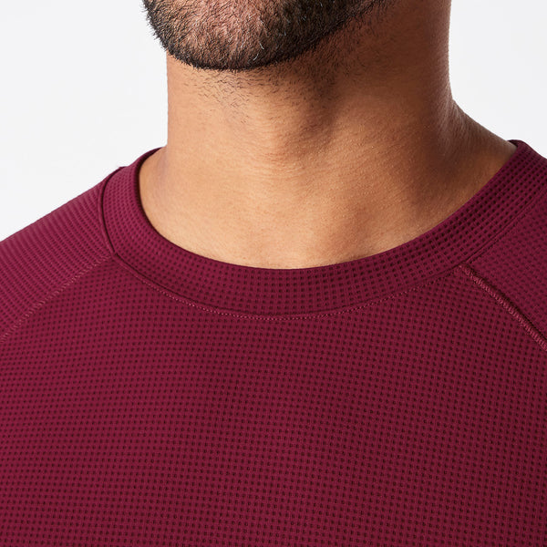 men's Deep Cranberry Waffle - Longsleeve Underscrub