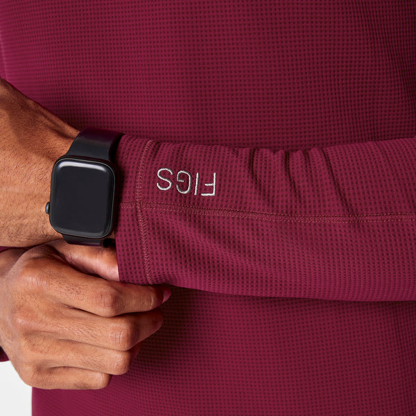 men's Deep Cranberry Waffle - Longsleeve Underscrub