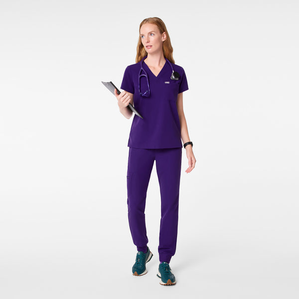 women's Purple Pulse Catarina Petite - One-Pocket Scrub Top™