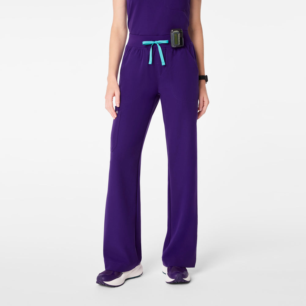 women's Purple Pulse High Waisted Isabel Wide Leg - Scrub Pant
