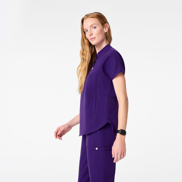 women's Purple Pulse Montex - Mock Neck Scrub Top