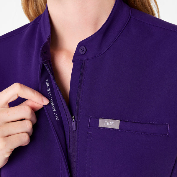 women's Purple Pulse Montex - Mock Neck Scrub Top