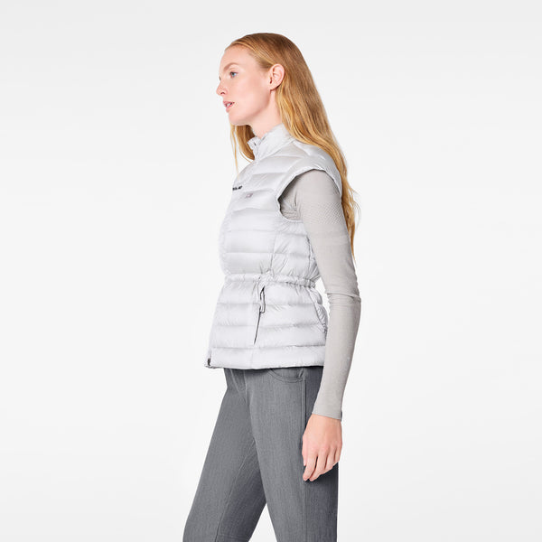 women's Silver Frost On-Shift Metallic Puffer Vest