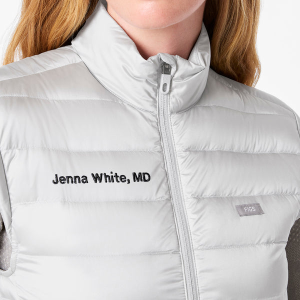 women's Silver Frost On-Shift Metallic Puffer Vest