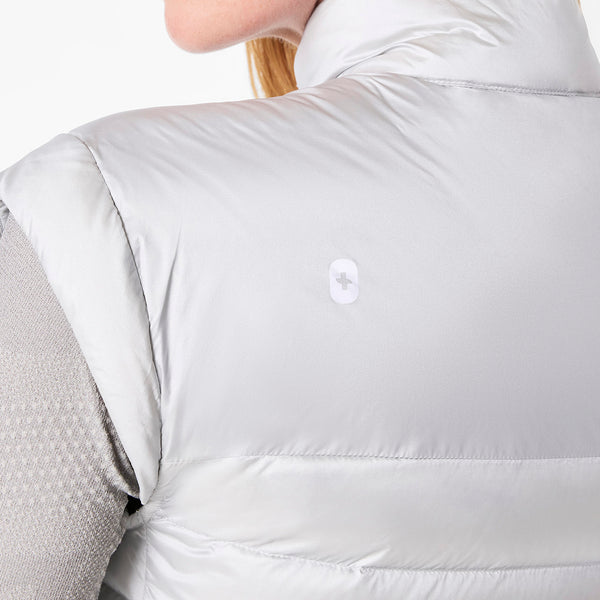 women's Silver Frost On-Shift Metallic Puffer Vest