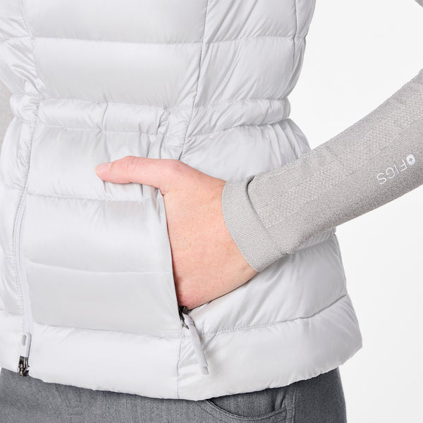 women's Silver Frost On-Shift Metallic Puffer Vest