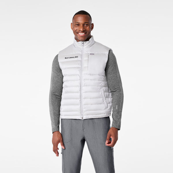 men's Silver Frost Metallic Puffer Vest