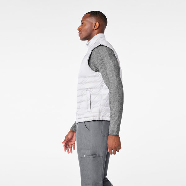 men's Silver Frost Metallic Puffer Vest