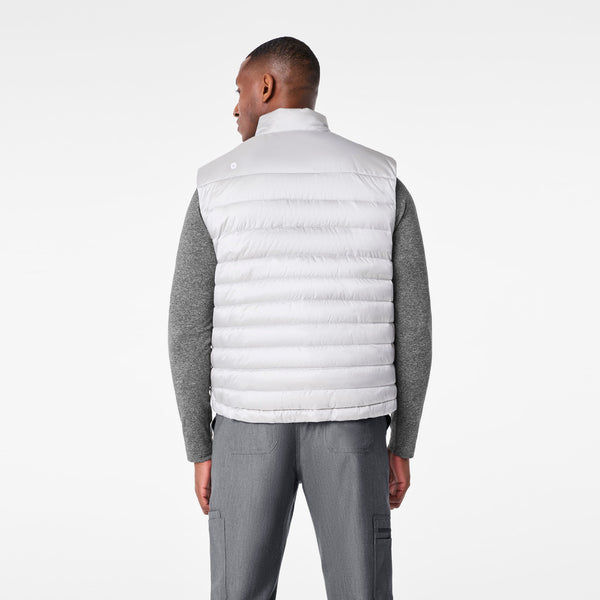 men's Silver Frost Metallic Puffer Vest