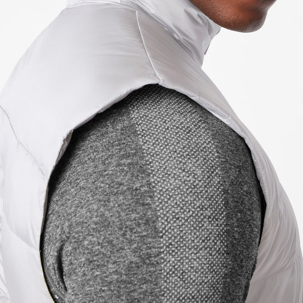 men's Silver Frost Metallic Puffer Vest