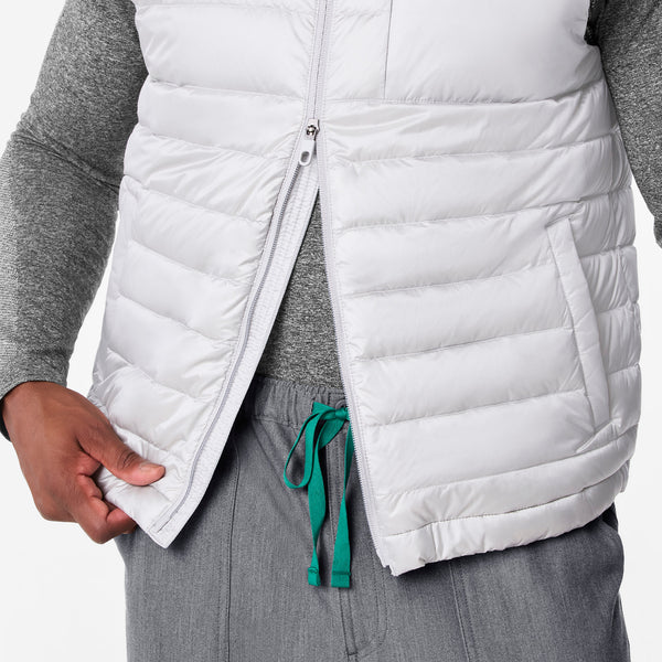 men's Silver Frost Metallic Puffer Vest