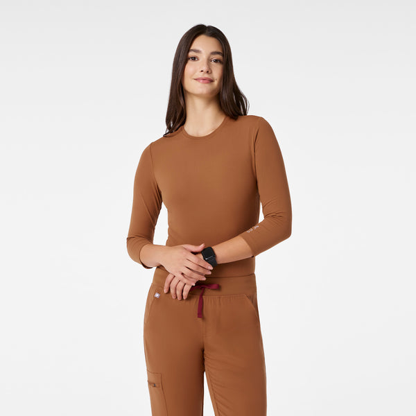 women's Mocha Ribbed - ¾ Sleeve Underscrub
