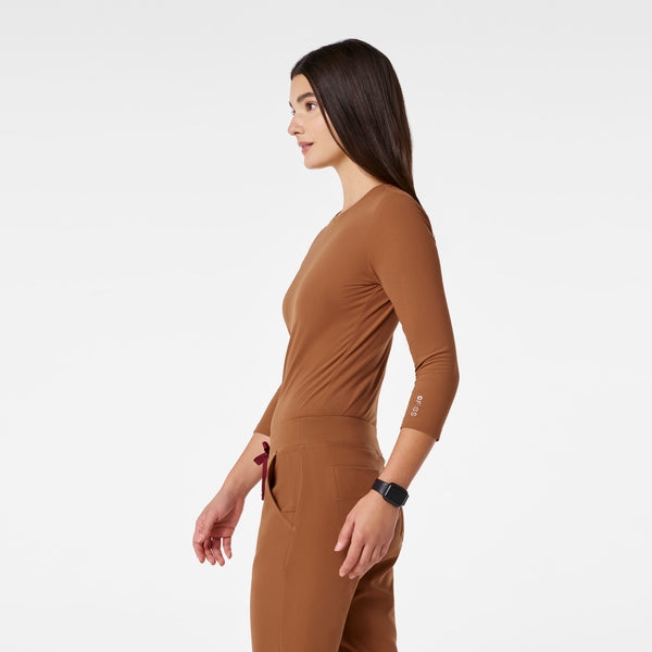 women's Mocha Ribbed - ¾ Sleeve Underscrub