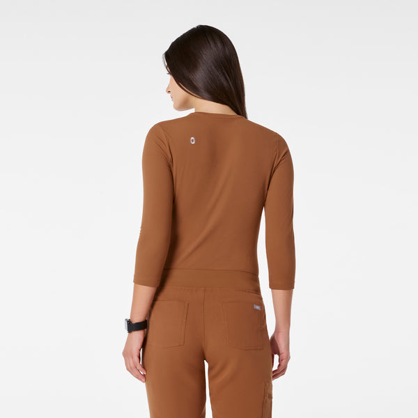women's Mocha Ribbed - ¾ Sleeve Underscrub
