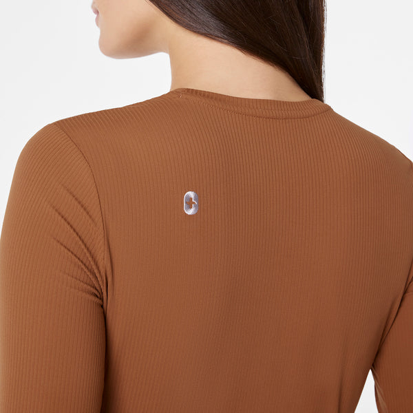 women's Mocha Ribbed - ¾ Sleeve Underscrub