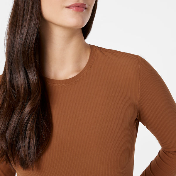 women's Mocha Ribbed - ¾ Sleeve Underscrub