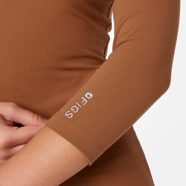 women's Mocha Ribbed - ¾ Sleeve Underscrub