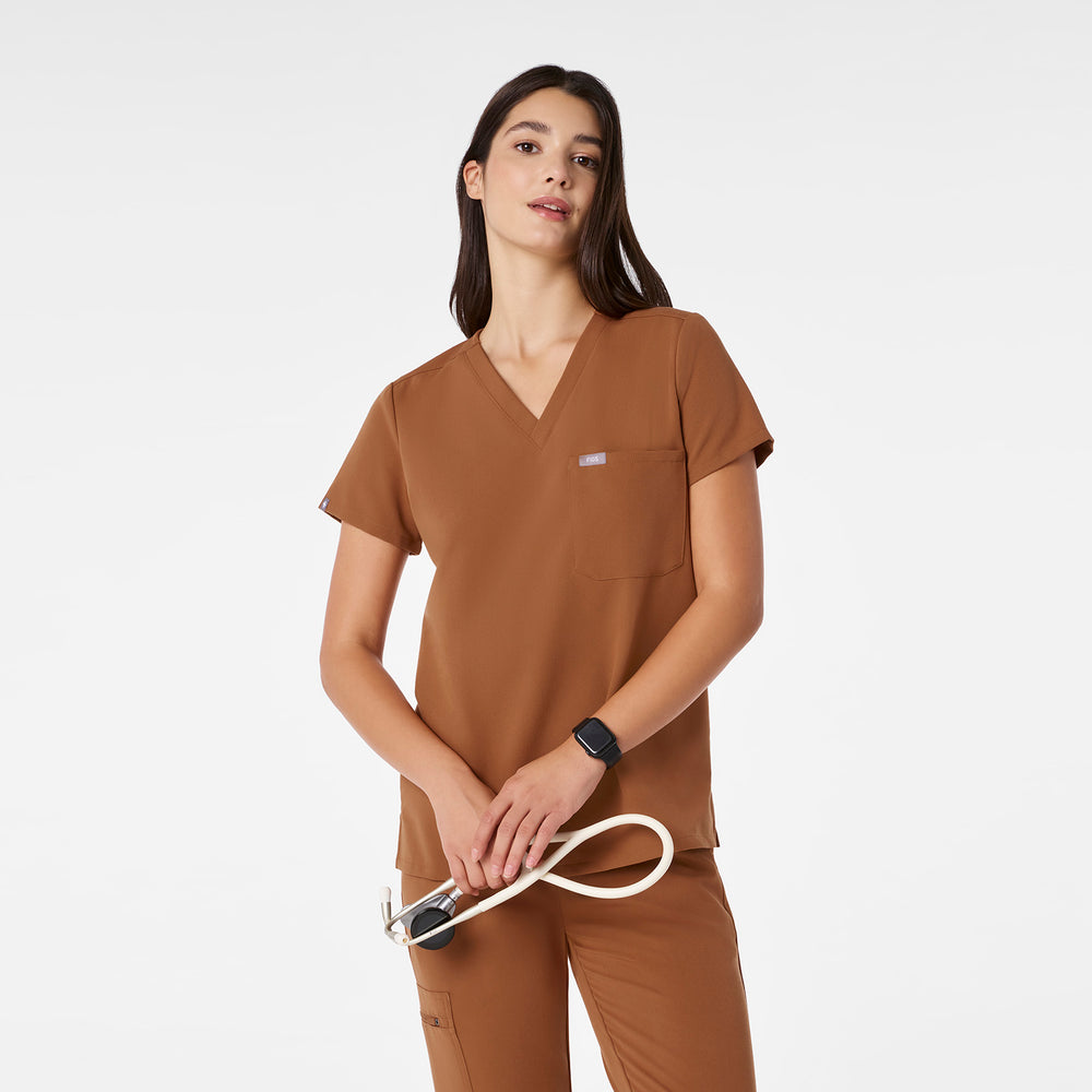 women's Mocha Catarina - One-Pocket Scrub Top™