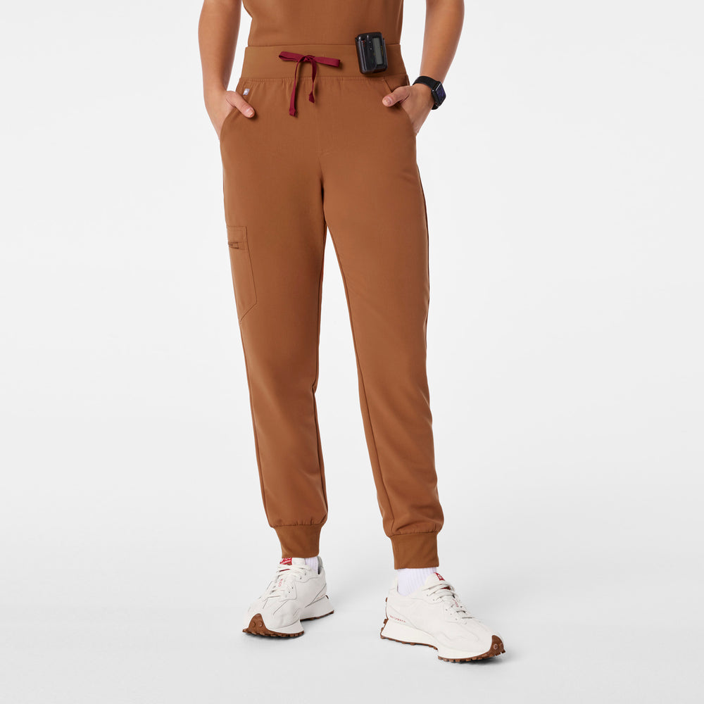 women's Mocha High Waisted Zamora - Petite Jogger Scrub Pant™