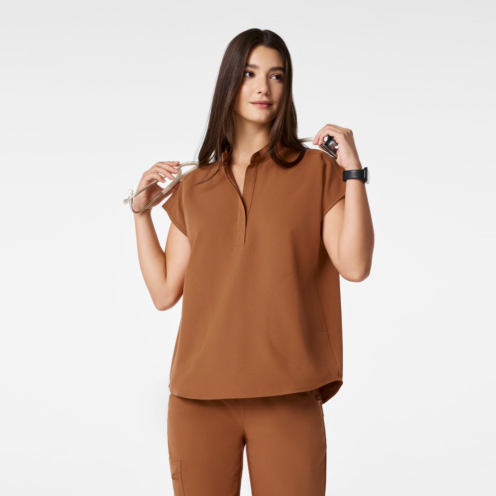 women's Mocha Rafaela - Oversized Scrub Top™