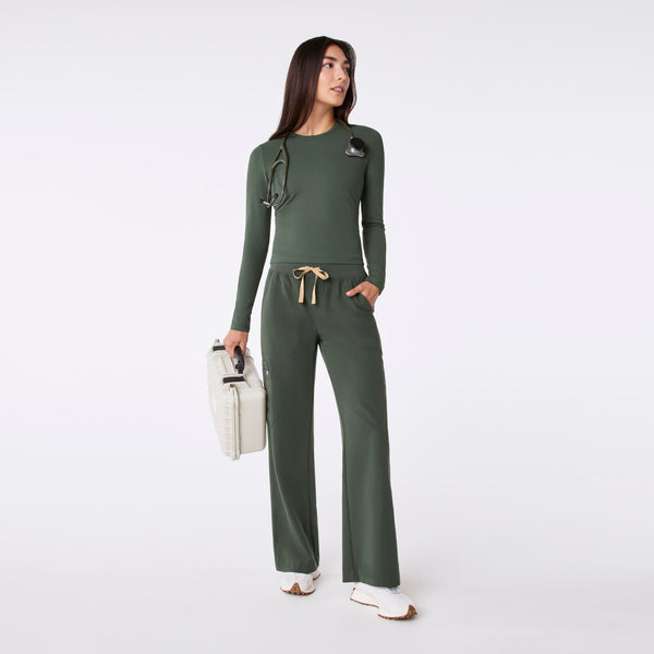 women's Moss Ribbed Cropped - Longsleeve Underscrub