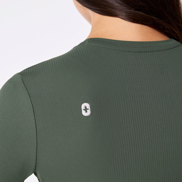 women's Moss Ribbed Cropped - Longsleeve Underscrub