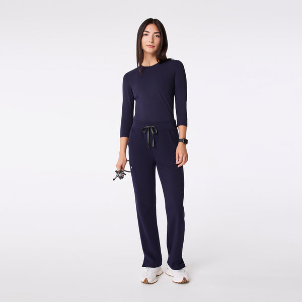 women's Navy Ribbed - ¾ Sleeve Underscrub