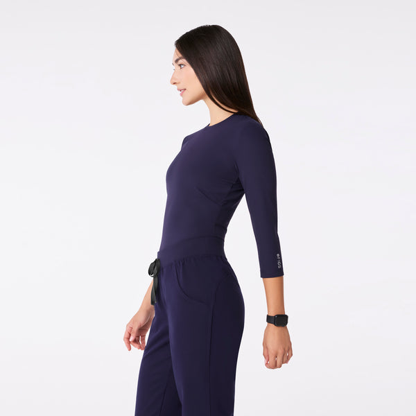 women's Navy Ribbed - ¾ Sleeve Underscrub