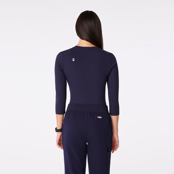 women's Navy Ribbed - ¾ Sleeve Underscrub