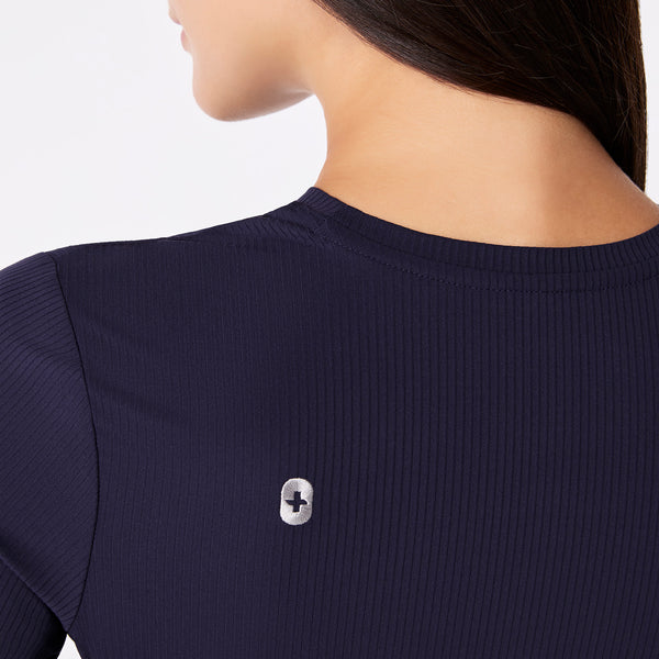 women's Navy Ribbed - ¾ Sleeve Underscrub