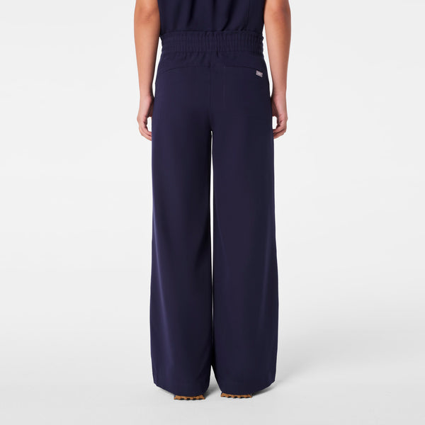 women's Navy High Waisted Allison Ultra Wide Leg - Scrub Pant