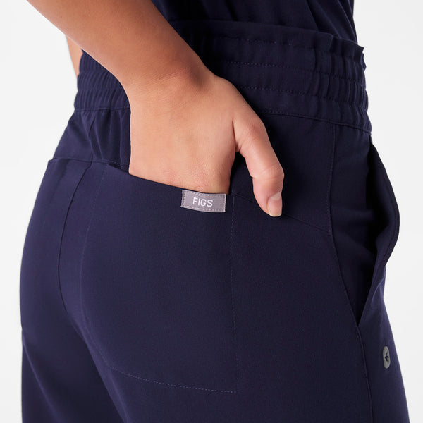 women's Navy High Waisted Allison Ultra Wide Leg - Scrub Pant