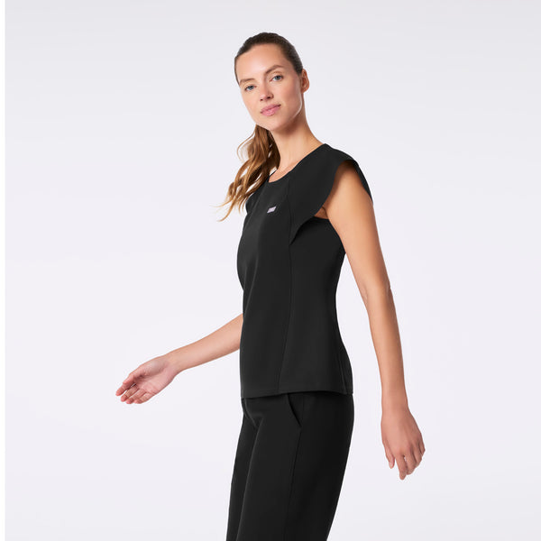 women's Black Orillia Slim Scoop Neck - Scrub Top
