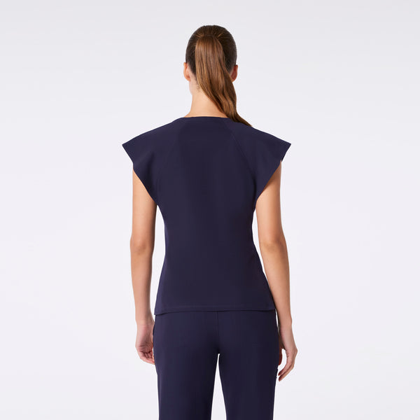 women's Navy Orillia Slim Scoop Neck - Scrub Top