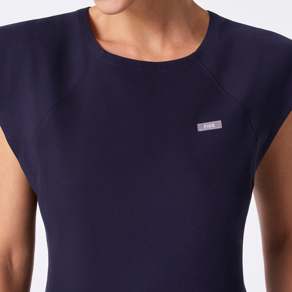 women's Navy Orillia Slim Scoop Neck - Scrub Top