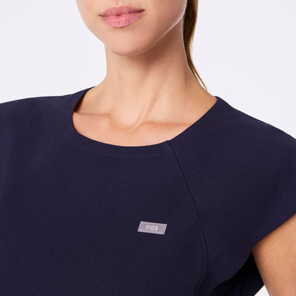 women's Navy Orillia Slim Scoop Neck - Scrub Top