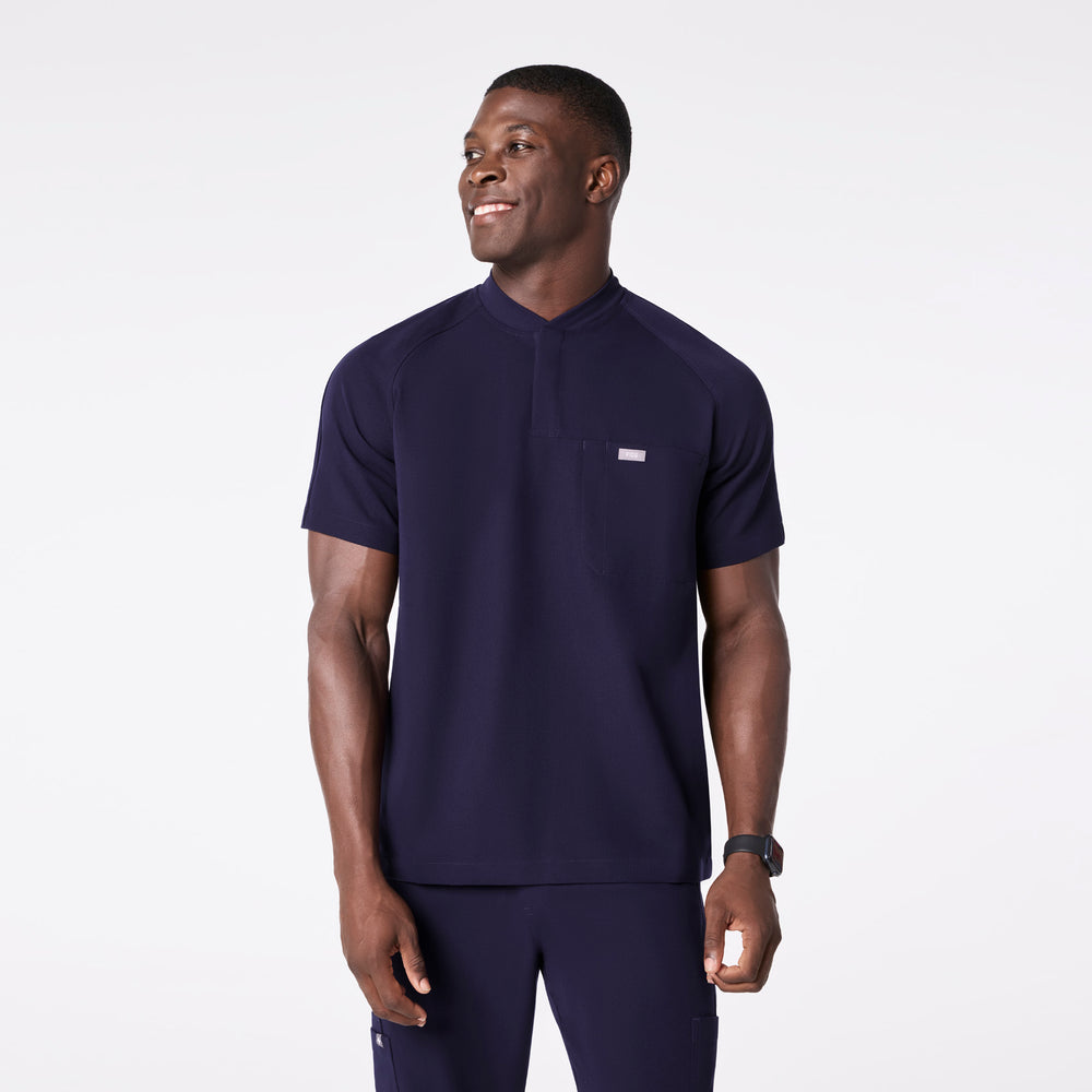 men's Navy Stratton Henley - Shortsleeve Scrub Top