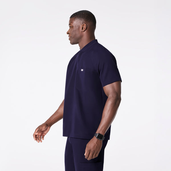 men's Navy Stratton Henley - Shortsleeve Scrub Top