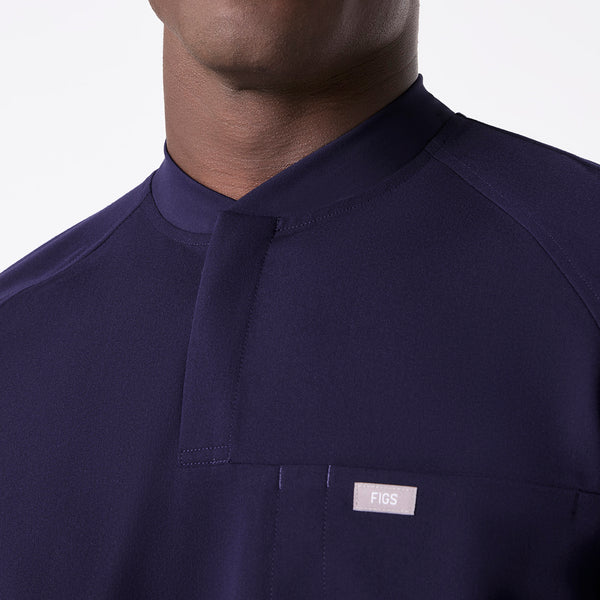 men's Navy Stratton Henley - Shortsleeve Scrub Top