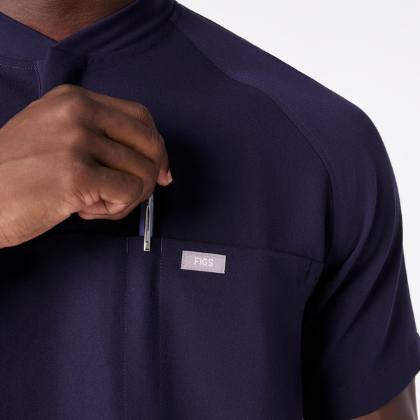 men's Navy Stratton Henley - Shortsleeve Scrub Top